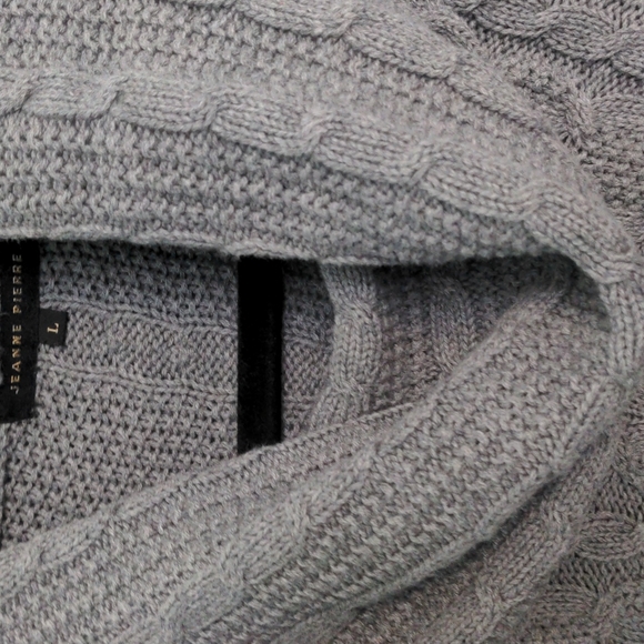 Jeanne Pierre Size L Gray Cowl Neck Sweater - Picture 7 of 7